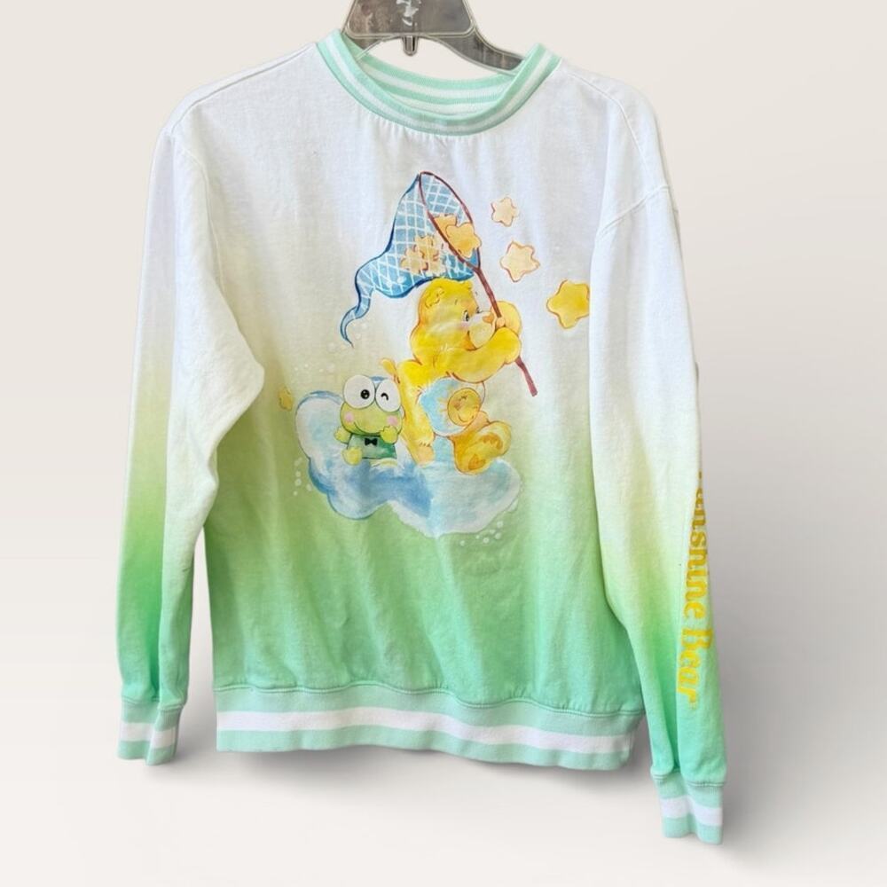 Hello Kitty X Care Bears Green Keroppi Funshine Sweatshirt Crewneck XS Pullover